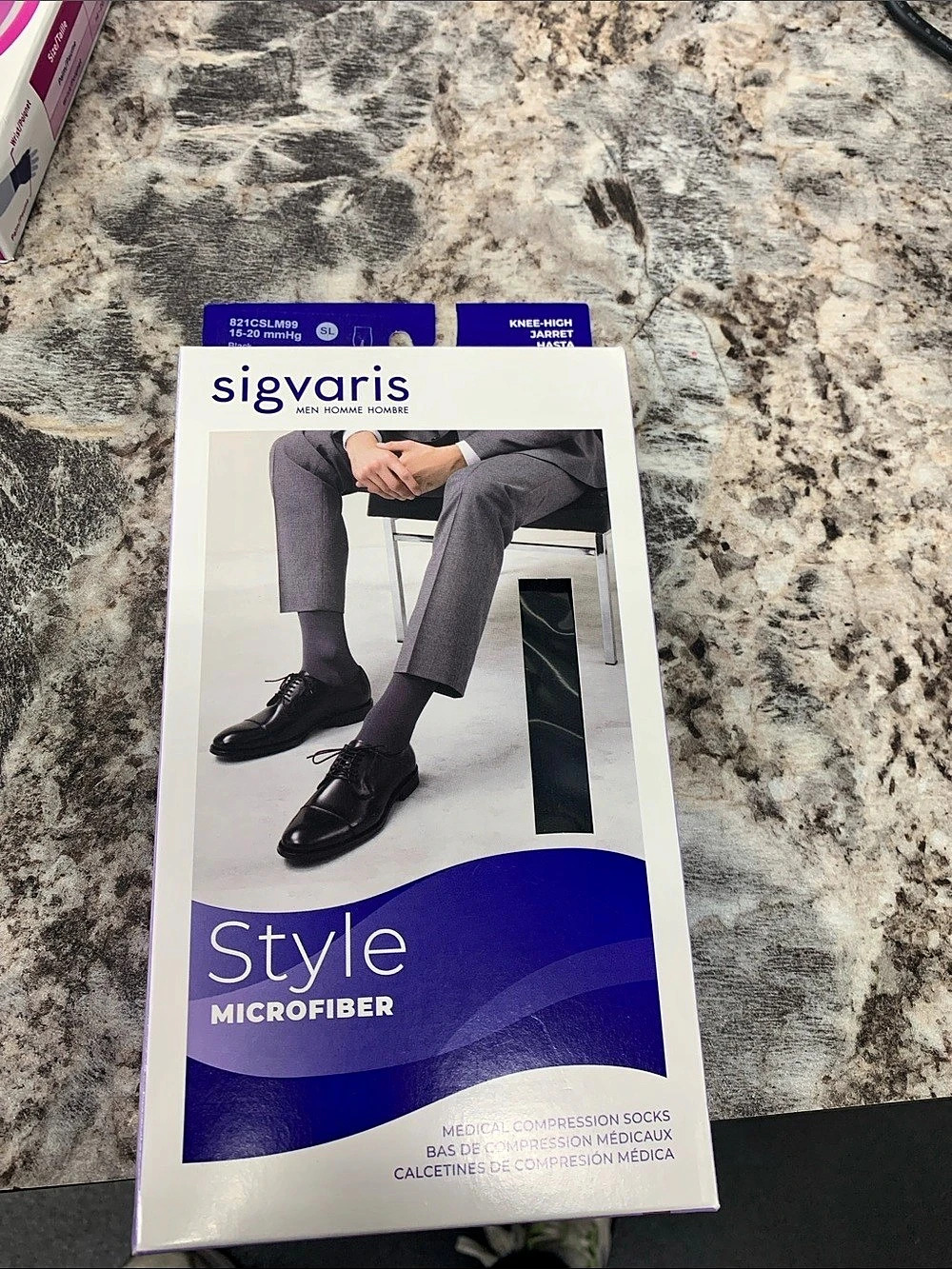 Sigvaris Style Microfiber Men's 15-20 mmHg Knee High Compression Socks Men's